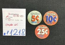 AAFES POGS, 1st Series/Printing,3 POGS, 5c, 10c, 25¢,COMPLETE set, #P1218, FAIR