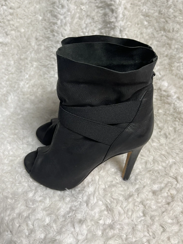 Botines latitude Femme Cuero Negro Punta abierta Tacones Talla 7.5 Foto 4 de 4