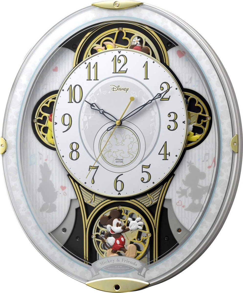 Disney tickling karakuri clock Mickey & Friends wall clock white