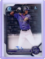Juan Guerrero 2022 Bowman Chrome 1st Bowman Auto Rockies
