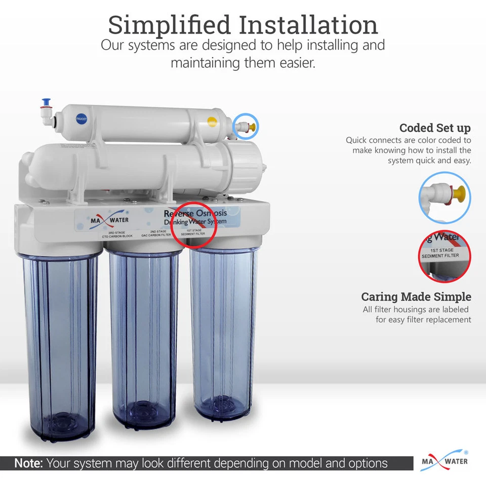 10 Stage Home Under sink Alkaline Reverse Osmosis RO Water Filter System 100GPD - Image 4 of 4