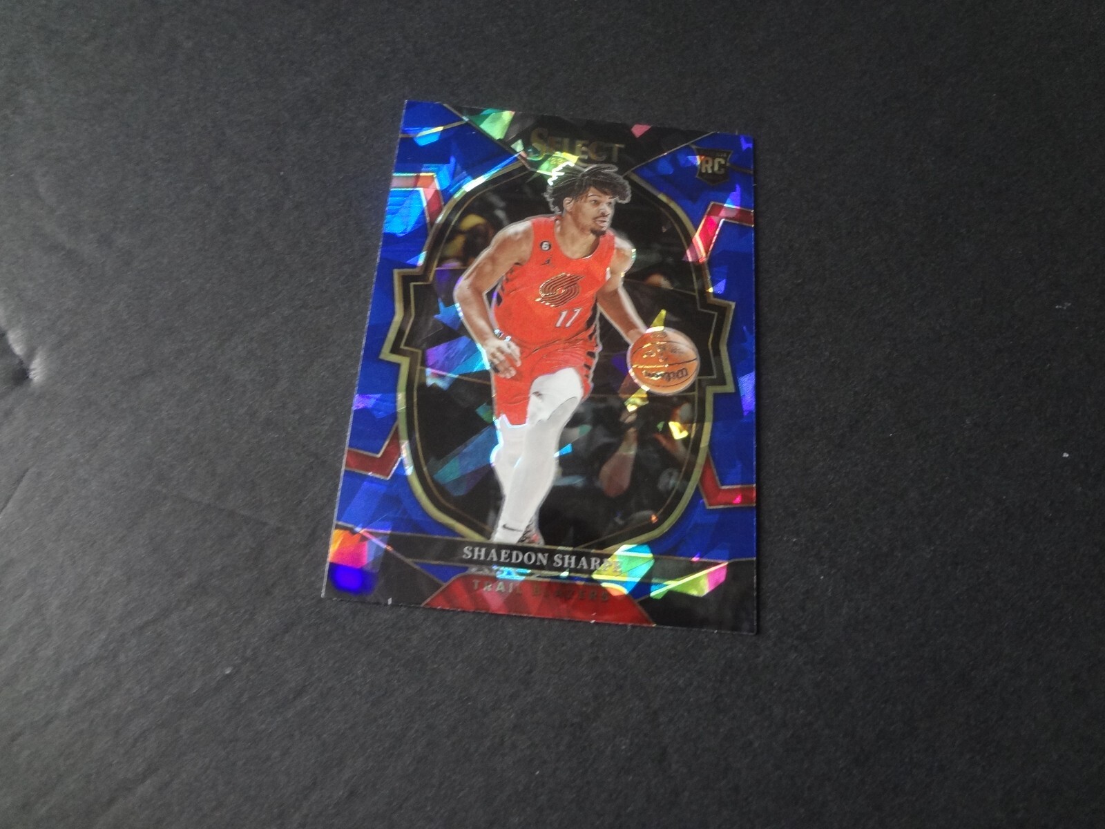 2022-23 Select Shaedon Sharpe Blue Cracked Ice Prizm Rookie 71 RC Portland