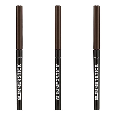 NEW Avon Glimmerstick Retractable Eyeliner - Cosmic Brown 0.28 g | Set of 3