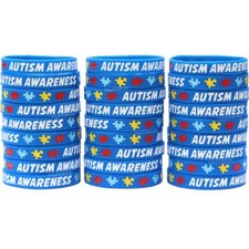 30 Autism Awareness and Support Wristbands - Puzzle Piece Awareness Bracelets