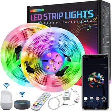 Smart Wi-Fi RGB Strip Light, Music-Synced Color Changing with APP Remote Control