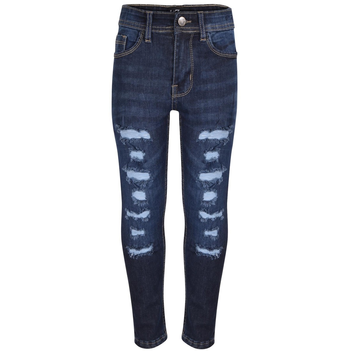 A2Z Kids Dark Blue Jeans Lightweight Denim Ripped Skinny Stretch