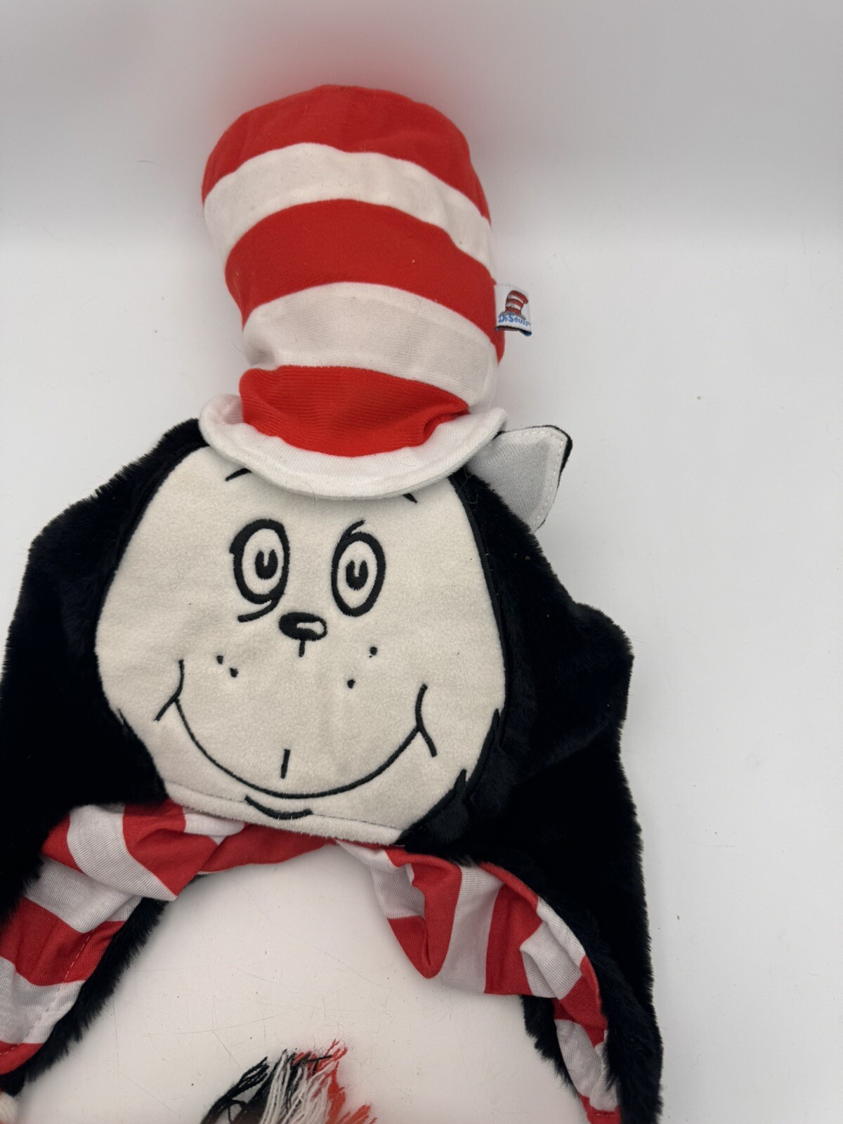 Cappello testa Dr. Seuss gatto con cappello peluche con coda di pony 2017 