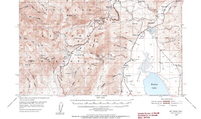 Mt. Rose Quadrangle Nevada 1950 Topo Map Vintage USGS 15 Minute Topographic