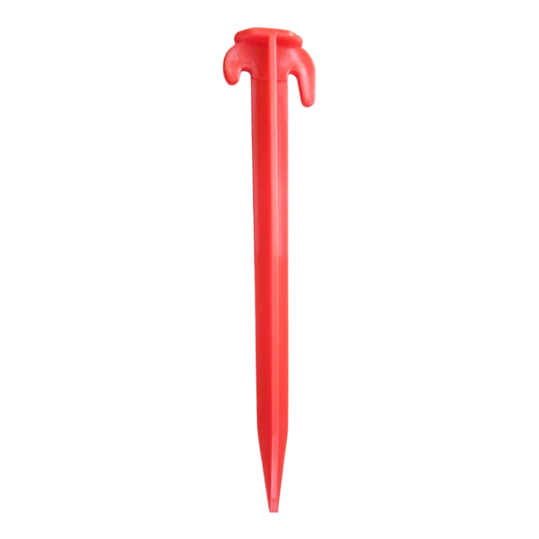 Red Plastic Tent Pegs 20cm - Pack of 10 Tents Awnings Tarpaulin