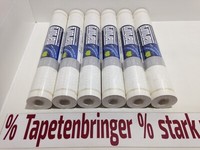 Vliestapete Marburg 6X 58640 (6Rollen) Streifenmuster Cremeweiß Metallic Glanz