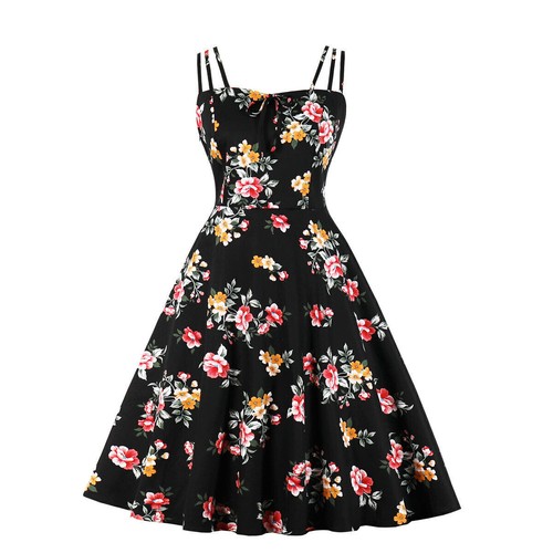 Ladies 1950s Vintage Rockabilly Swing Dress Women Evening Party Dress Plus Size - Picture 15 of 21