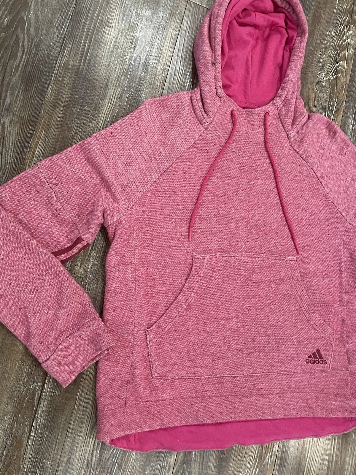 VETEMENTS Adidas Felpa con Cappuccio Donna Taglia Large Rosa Pullover Coulisse Yoga Allenamento Pilates