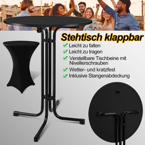 Stehtisch Tisch Partytisch Bistrotisch Gastronomie 2in1 Gartentisch 110cm - Bild 6 von 8