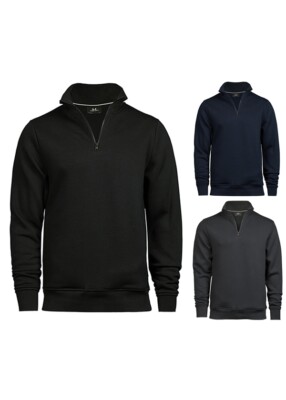 Tee Jays Herren Half Zip Sweatshirt Pullover Sweater Oberteil Reißverschluß Über