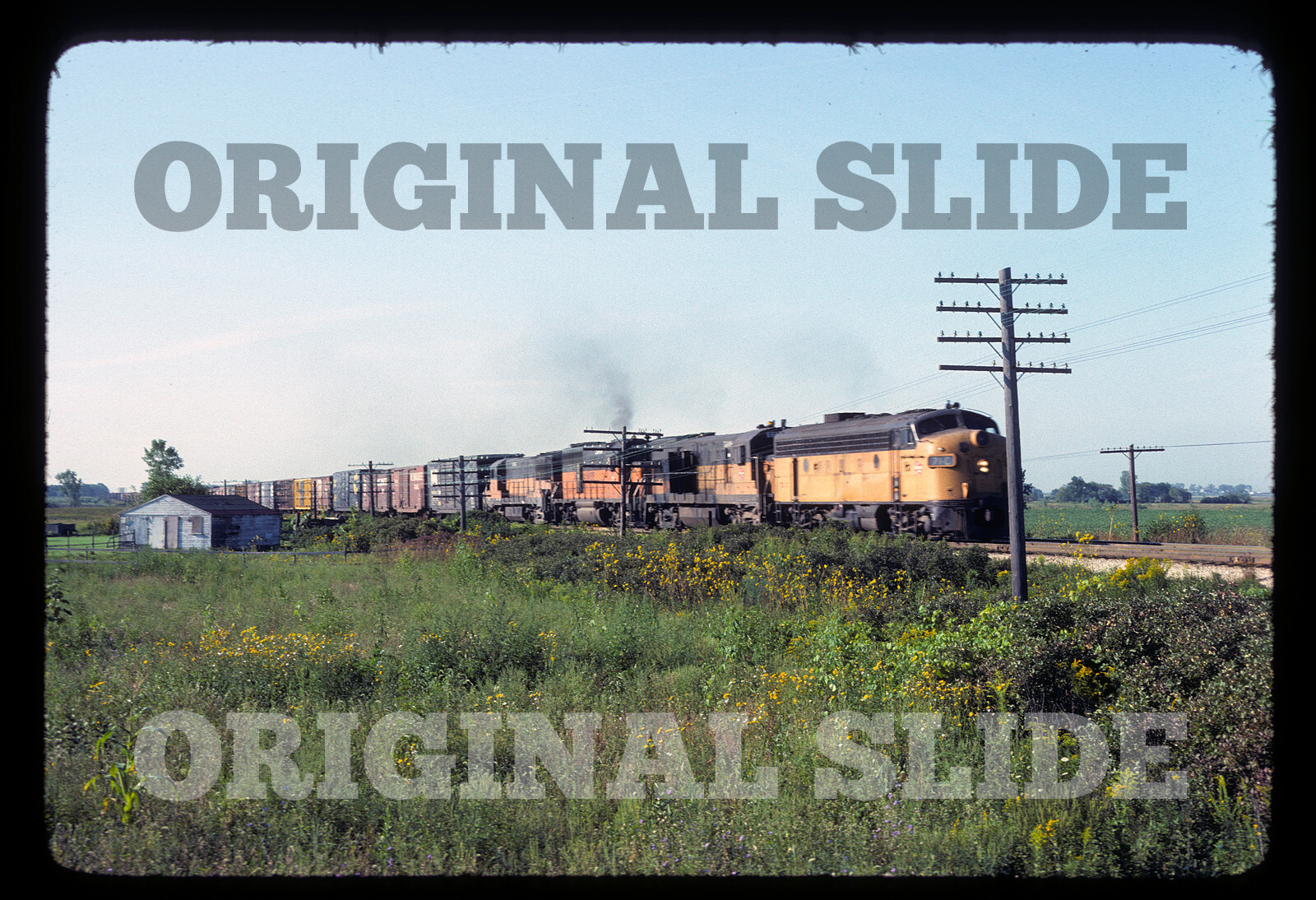 Orig 1977 Slide Milwaukee Road MILW F7 71C Franksville WI Wisconsin