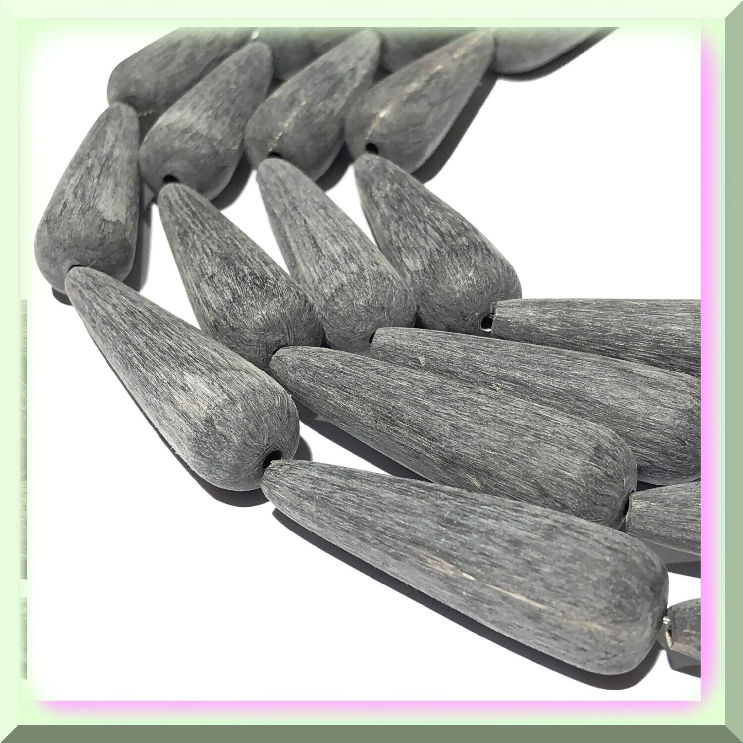 ABCgems Hand Carved Matte Cao Buffalo Horn Beads - Rare 15X49mm Tear Drops for J