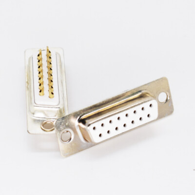 50pcs Gold Pin 15pin 2 Row D-Sub Female Socket Solder Chassis Connector RS232