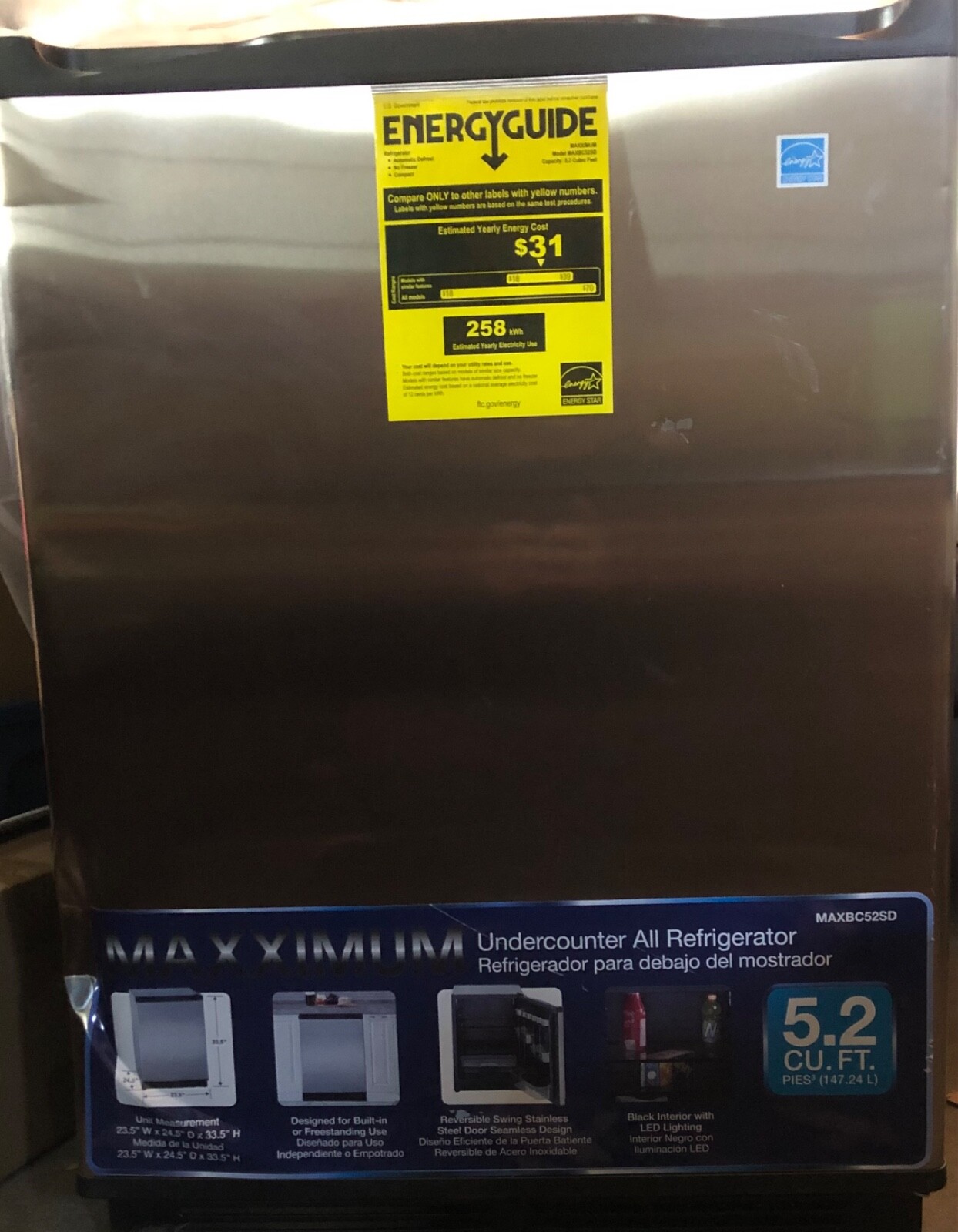 Maxximum 5.2cu ft Standarddepth BuiltIn /freestanding Mini Fridge eBay