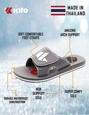 KITO Premium Quality THONGS / SANDALS / SLIDE GREY UNISEX AB18M