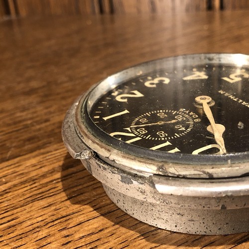 Vintage Waltham Military Aviation Aircraft 8 Day Automobile Cockpit Dash Clock - Picture 11 of 20