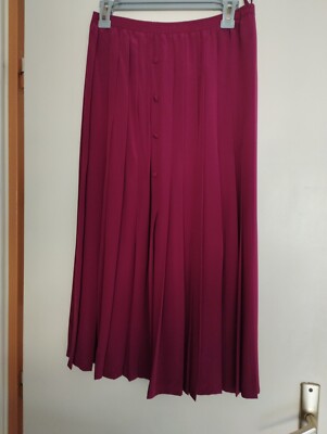 LANGER ROCK PLISSEE SONNE FUSHIA ABEND ESTER KEN PARIS FABRIK FRANKREICH GR.38