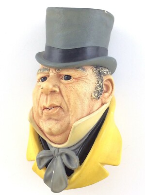 Vintage Bossons England 1964 Mr Micawber Wall Hanging Man Head Chalk Ware T460