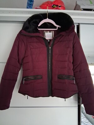 Debenhams Principles Petite Burgundy Puffer Coat Size Petite