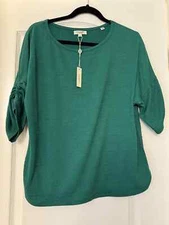 Max Studio London blouse, green, size M, NWT