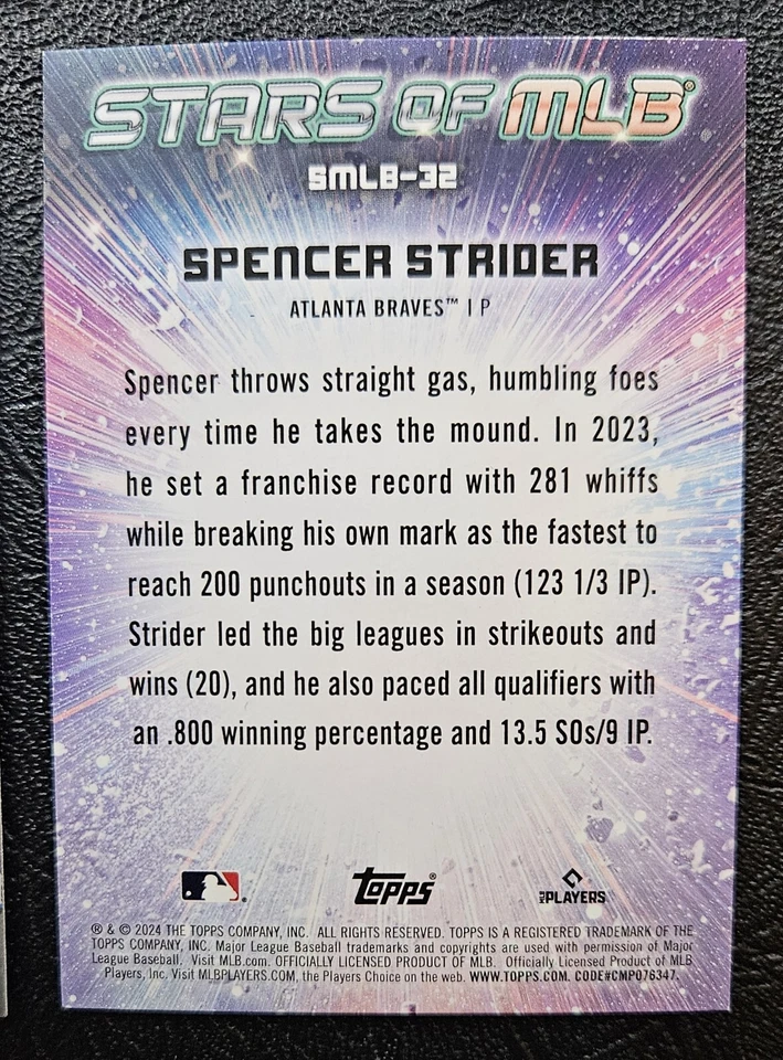 2024 Topps Series 2 Spencer Strider #SMLB-32 14 Card Lot - Atlanta Braves - Image 3 of 3