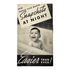 1939 Kodak Camera Film Brochure Makes Snapshots at Night Vintage Trifold