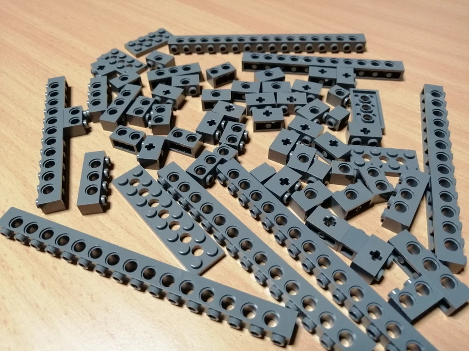 LEGO Technic Konvolut Lochstangen Lochsteine dunkelgrau / Technik grau - Bild 3 von 4