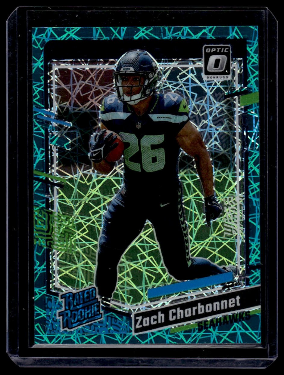 2023 Donruss Optic #294 Zach Charbonnet Teal Velocity