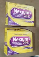 (2) Nexium 24HR Acid Reducer Heartburn Treatment, 42 Capsules Each - EXP: 2027+