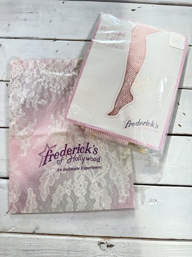 USA Vintage Frederick's of Hollywood Fishnet Thigh High One Size Pink 90's