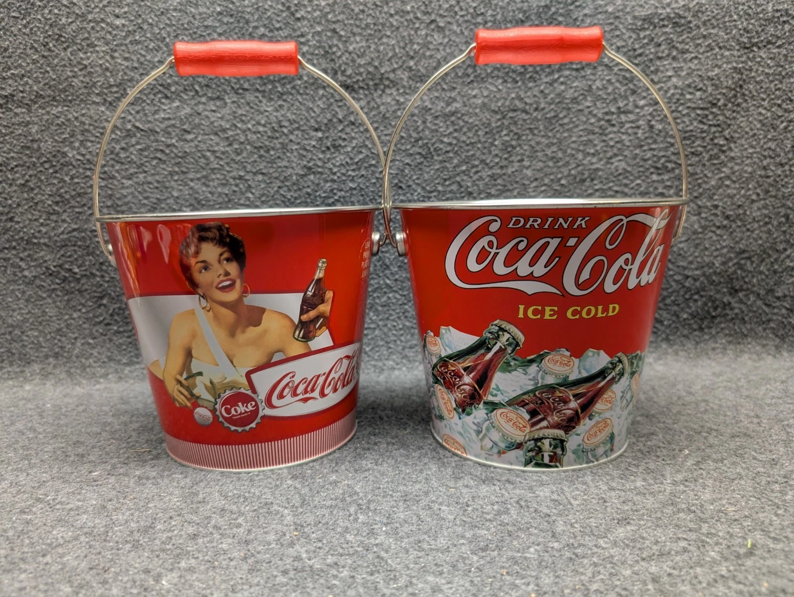 Two Coca-Cola Ice and Drink Bucket, medium size with liner
