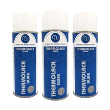 3x MW Auspufflack Thermolack Motorlack Autolack Spray silber bis 600°C 400ml