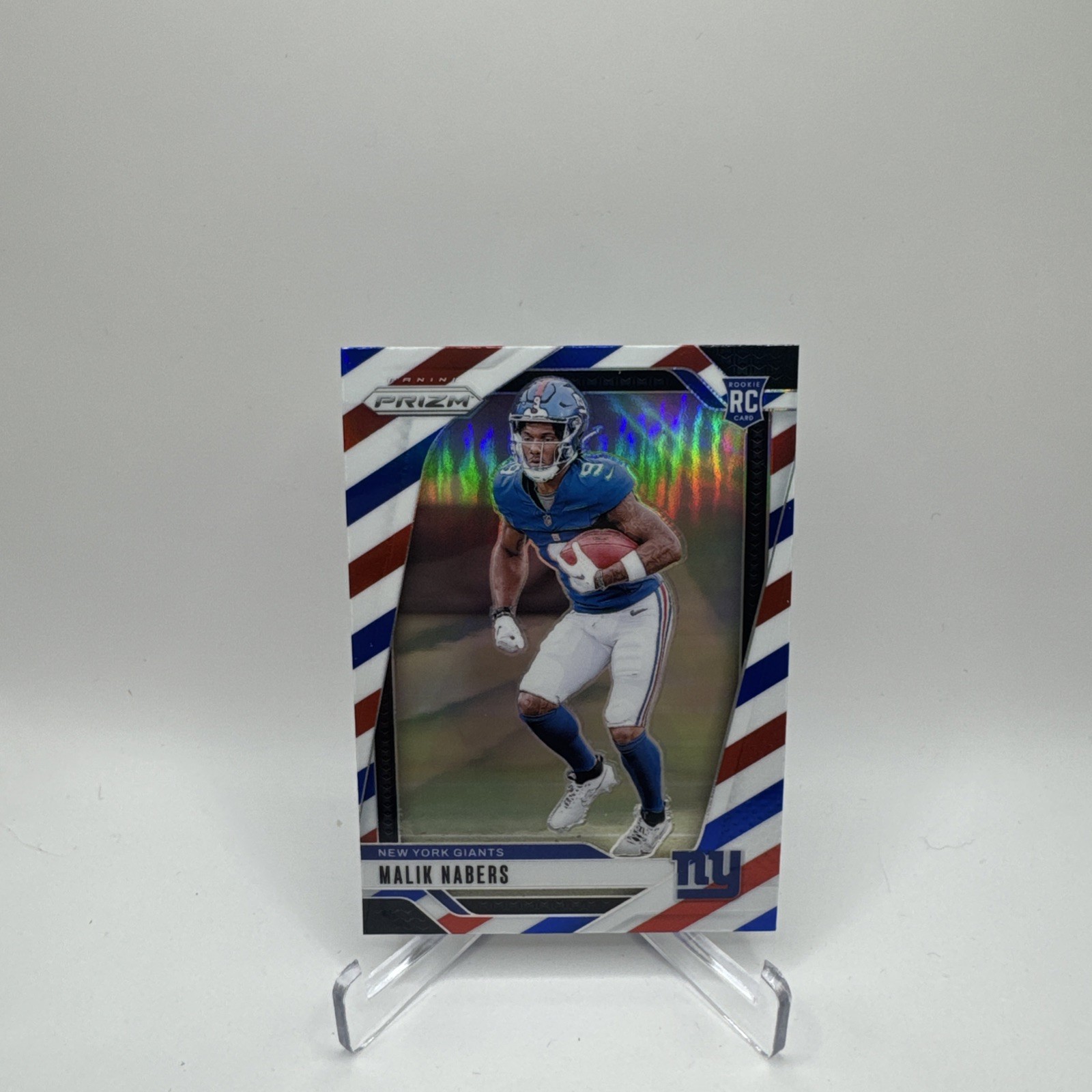 2024 Panini Prizm Malik Nabers Red White Blue Prizm RC #370 New York Giants