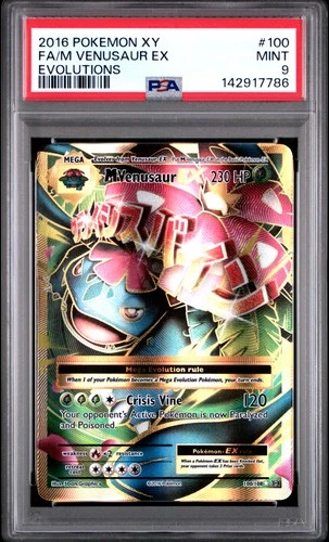 2016 POKEMON XY EVOLUTIONS #100 FULL ART/M VENUSAUR EX PSA 9