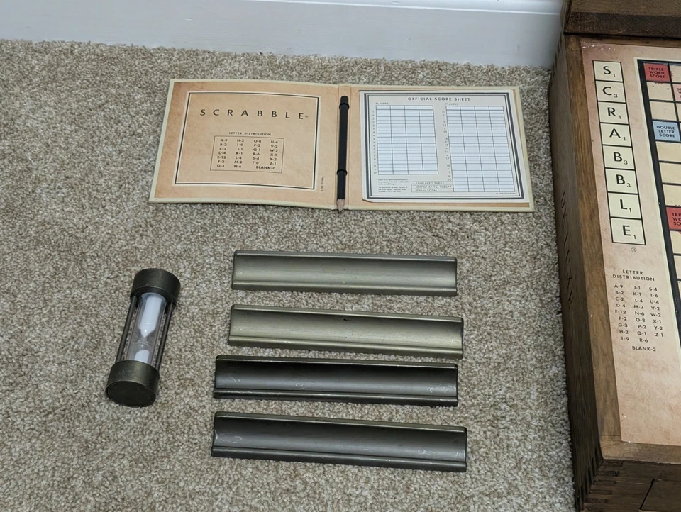 Restauración Hardware Scrabble Edición Vintage Deluxe 2010 Madera/Metal INCOMPLETO Foto 4 de 4