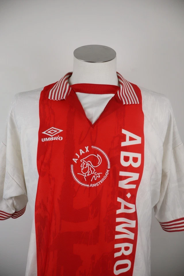 UMBRO AJAX N 9 MAGLIA CALCIO UOMO Tg XL SOCCER T-SHIRT JERSEY VINTAGE SPORT - Immagine 2 di 4