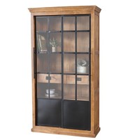 Vitrine Hoxt Schrank Massiv Mangoholz & Eisen SchiebetüRen Industrial Landhaus