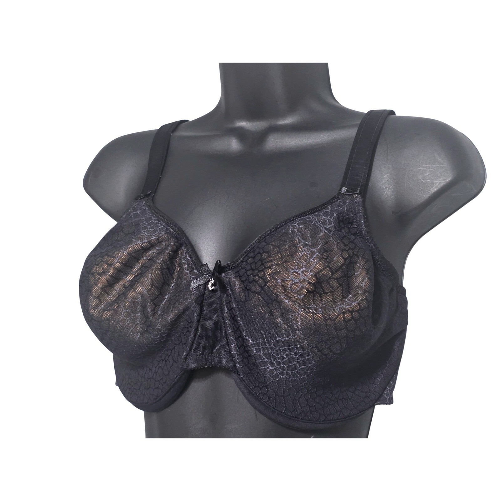 Chantelle Black Lace Unlined Underwire Full Coverage Bra USA 34 DDD