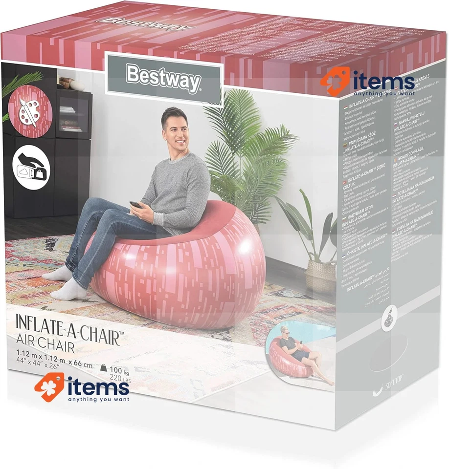 Sillón hinchable Bestway 112 x 66 cm para interior o exterior cómodo Foto 3 de 4