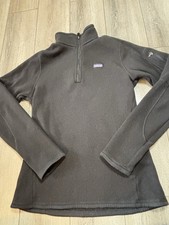 Patagonia Womens Medium Black Better Sweater Fleece Jacket 1/4 Zip Pullover Med