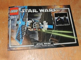 2005 Lego Star Wars 7263 Tie Fighter with Light Up Vader 100% complete manual