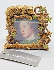 Jay Strongwater Leopard Picture Frame Swarovski Crystal Enamel Jungle Collection