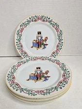 BLOCK SPAL WHIMSY CHRISTMAS NUTCRACKER SALAD PLATE 8” Portugal Set Of 4 Mint