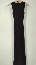 Quince Women Cotton Cashmere Ribbed Sleeveless Midi Dress Black XS