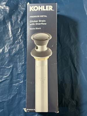 Kohler RH1464524-BL Clicker Drain with Overflow in Matte Black