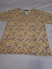 New Women's Scrub Top Medium Yellow